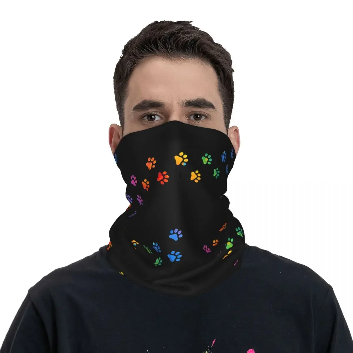 MASK - Watercolor Colorful Bandana Neck Gaiter Printed Wrap Scarf Warm Headband Running Unisex Adult All Season