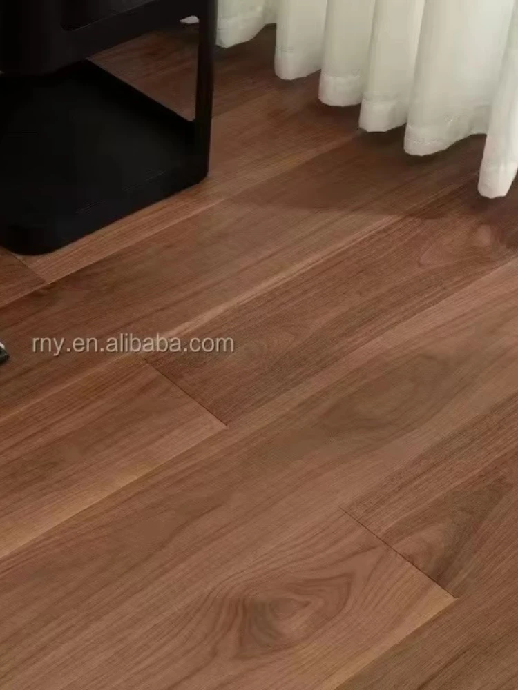 Versión personalizada piso de ingeniería de estilo tradicional moderno tablero ancho nogal americano marrón miel cepillado