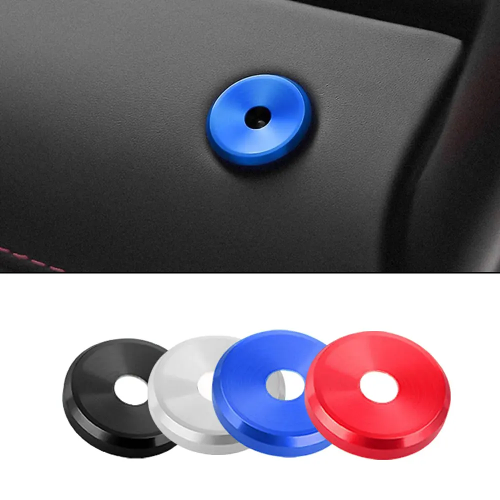 4x Car Door Lock Pin Pull Knobs Rings Aluminium Alloy Anti Theft Indicator Light Decorative Cover Porsche Cayenne Panamera Macan