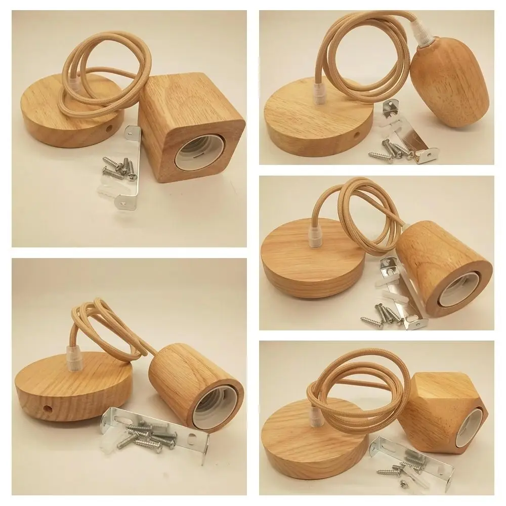 

Креативный современный простой держатель для лампы, нестандартное деревянное основание для одной лампы, креативный патрон E27 для столовой