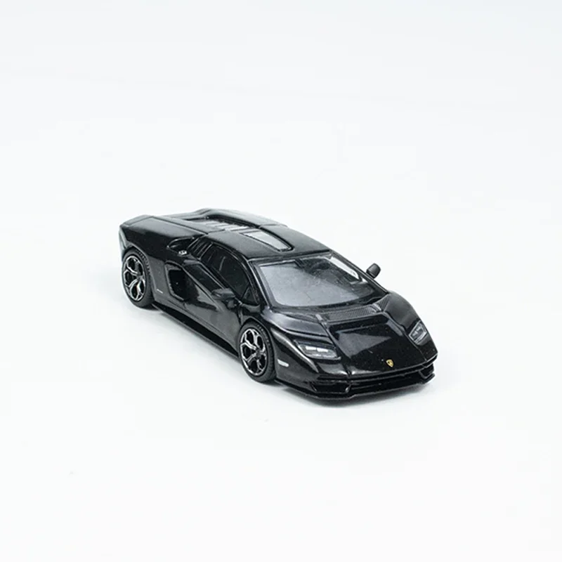 MINI GT 1:64 ของเล่นรุ่นรถ Countach LPI 800-4 Nero Maia Alloy Die-Cast กีฬารถสีดํา # ของขวัญคอลเลกชันจอแสดงผล LHD 607