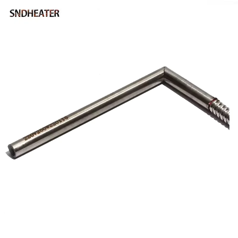 SNDHEATER 2PCS Cartridge Corner Heating Element Right Angle L Shape Electric Air Heater Rod for Mold Heating 50/100/150/200MM