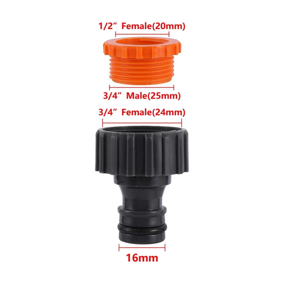 3/5/10-teilige Gewindebohreradapter – 1/2 Zoll und 3/4 Zoll Schnellanschluss-Wasserhahnanschlüsse für Garten-/Bewässerungssysteme – Detail 1
