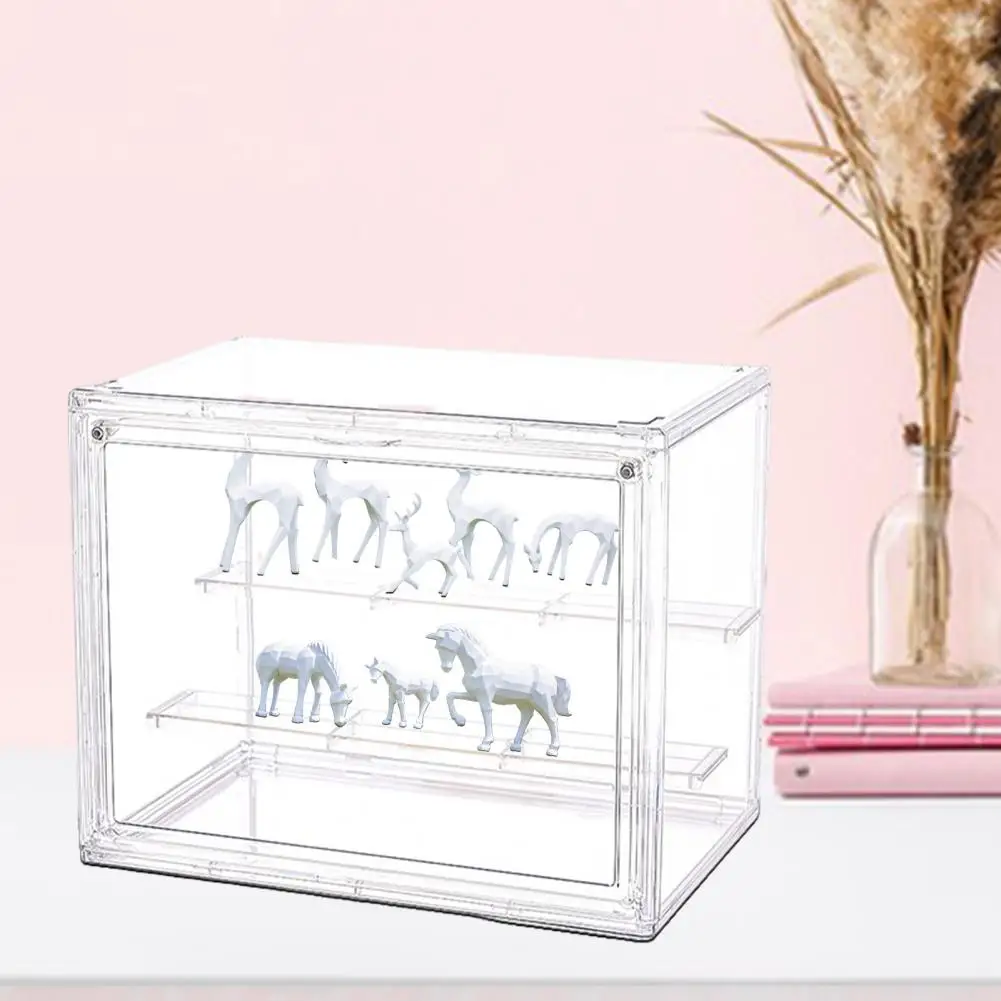 Transparent Display Case Display Stand Dustproof 3 Tier Acrylic Display Case with Capacity for Action Figures Stackable for Easy