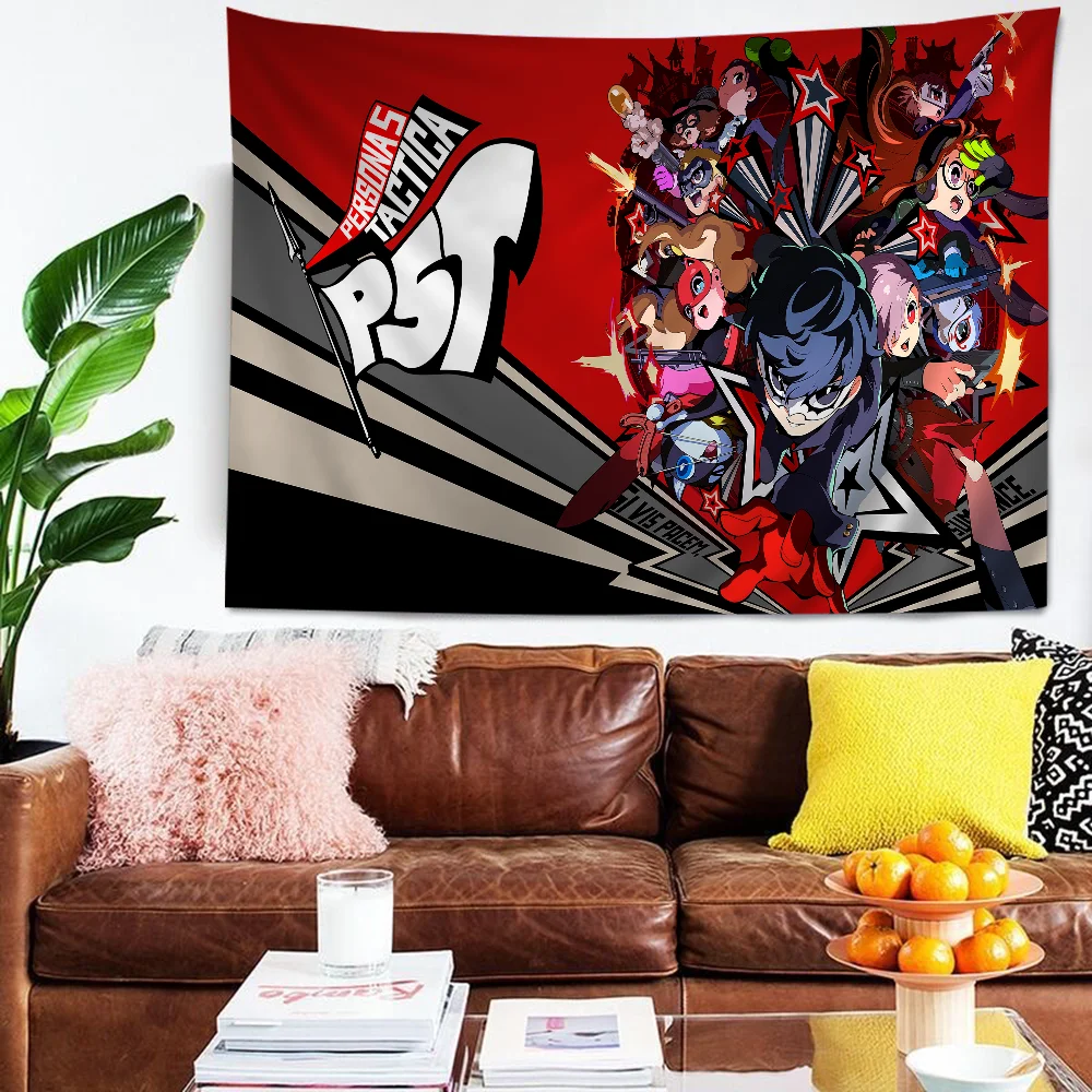 Persona 5 T-Tactica Cartoon Tapestry Art Science Fiction Room Home Decor Art Home Decor