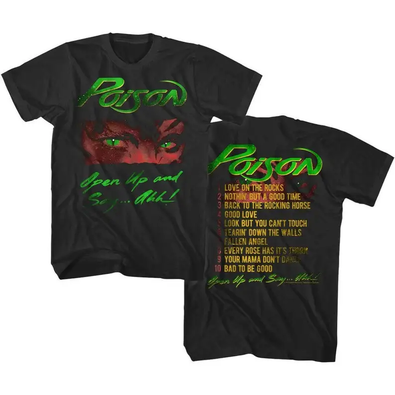 Poison T Shirt Open Up and Say Ahh Album Track list Metal Band Tees