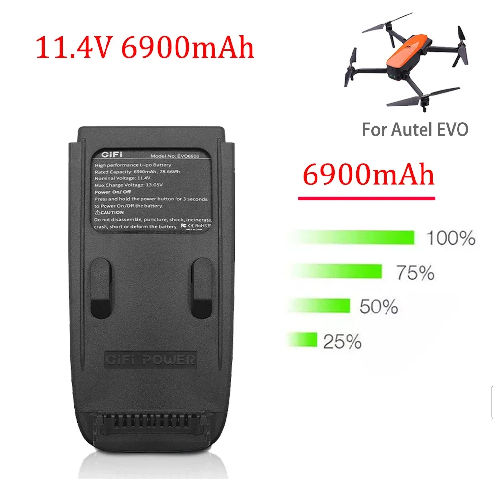 

Big Promotion11.4V 6900mah LiHV Battery for Autel EVO Drone Rechageable Replacement Intelligent Flight Battery Drone Accessory