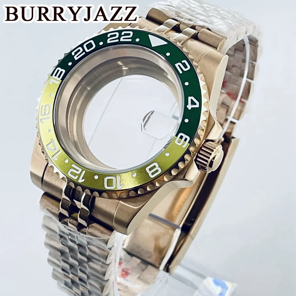 حافظة ساعة بوريجاز 40 من BURRYJAZZ SUB GMT NH35 NH36 NH34 NH38 NH70 NH72 ETA2824 PT5000 بإطار من زجاج الياقوت والألومنيوم