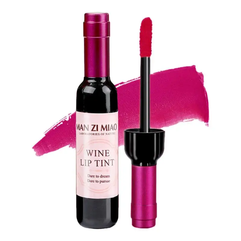Wine Bottle Lip Stains Kit Wine Bottle Lip Gloss Set 6 Colors Wine Lip Stain Mini Matte Wine Bottles Lip Sticks Tint - Image 2