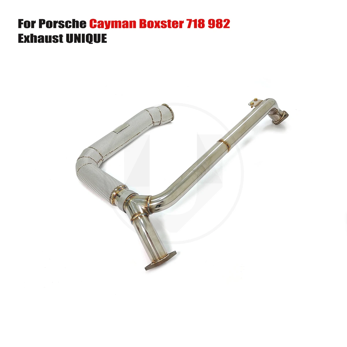 UNIQUE For 2016+ Porsche Cayman Boxster 718 982 2.0T 2.5T T304 stainless steel WITH HEAT SHIELD Metal catalytic  Downpipe