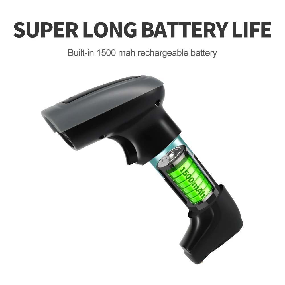 GTCODESTAR X-1901C QR Code Scanner with Cradle 2.4G Handheld Barcode Scanner Android 2D Wireless Barcode Reader for Inventory