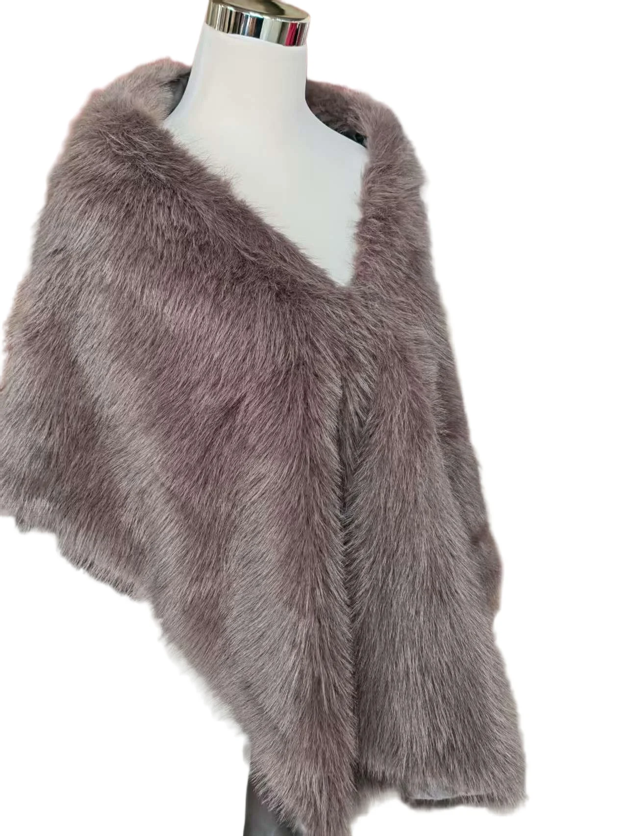 Sciarpa con scialle in pelliccia sintetica da donna Avvolgente Colletto invernale di lusso più caldo Sciarpa da donna per festa di nozze Anni '20 Stola in pelliccia soffice Capelet