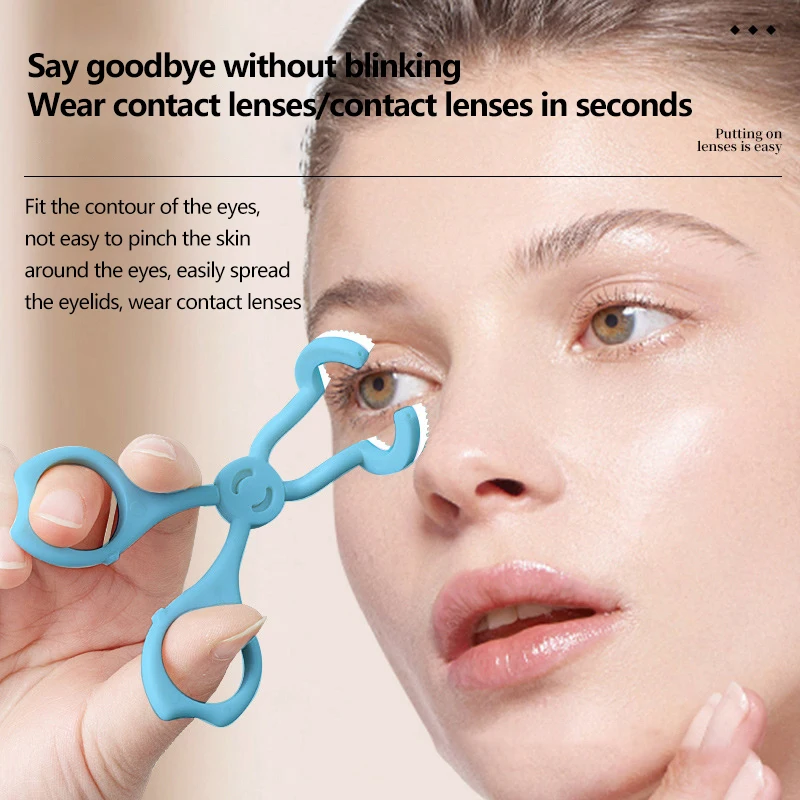 Women Contact Lenses Wearing Aids Hassle-Free Contact Insertion Tool Portable Eye-Opening Clips Tool Eyelid Stretcher Accessory