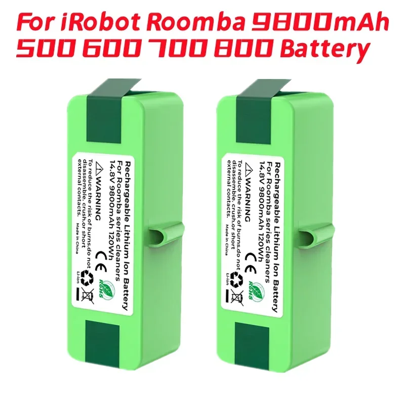 9800mAh  Life Lithium-Ionen Batterie Kompatibel mit iRobot Roomba 500 600 700 800 Serie 880 770 650 655 870 760 780 790