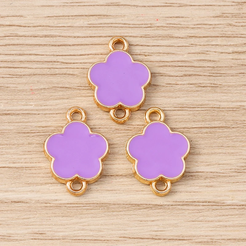 10 Stück gemischte niedliche bunte Emaille-Blumenverbinder für die Schmuckherstellung, DIY-Armbänder, Halsketten, Ohrringe, handgefertigte Bastelzubehör – Detail 26
