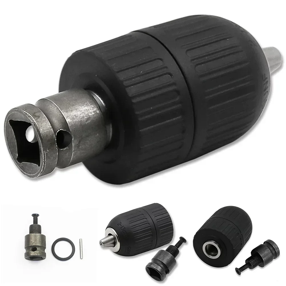 ชุดดอกสว่านแบบไม่ใช้กุญแจ 2 ชิ้น พร้อมอะแดปเตอร์ สำหรับดอกสว่านขนาด 13 มม. 1/2 นิ้ว ประแจสว่านไฟฟ้าไร้สาย อุปกรณ์เสริมเครื่องมือไฟฟ้า