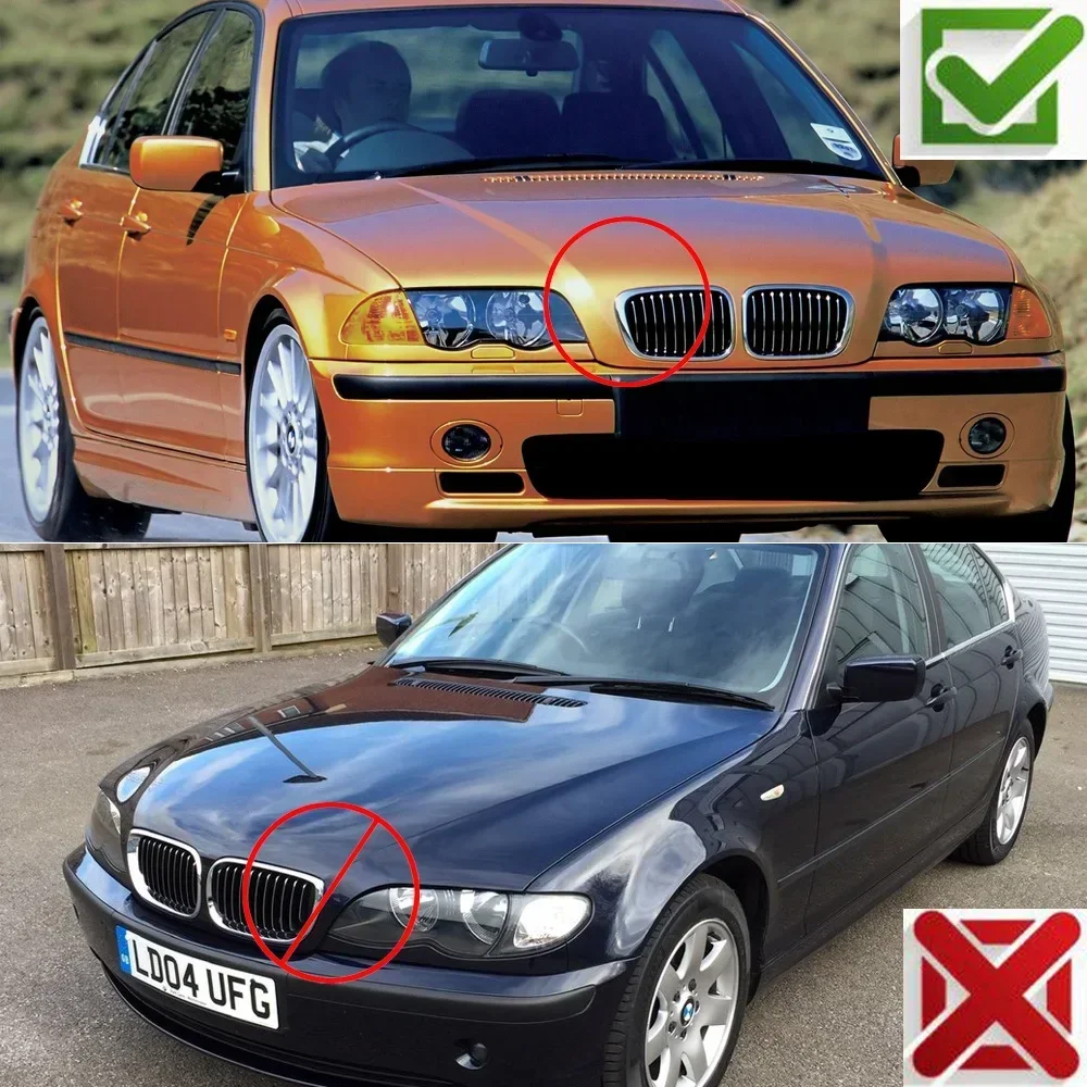 

Для BMW E46 4-дверный 1998 1999 2000 2001 Стайлинг автомобиля Глянцевый черный автомобильный передний бампер Решетка почек Решетка Стиль Гриль