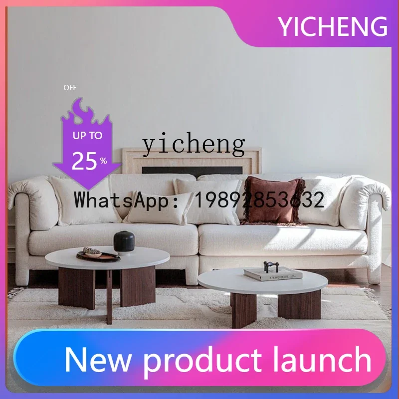 

LYY 1 Retro Straight-Row Sofa Fabric Living Room Three-Seat Module Combination Sofa
