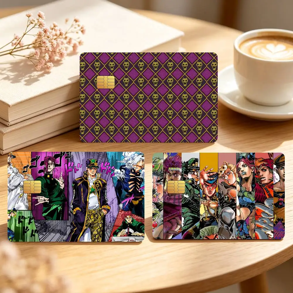 Anime J-JoJo's-Bizarre Adventure Cool Credit Card Sticker Waterproof Anti-Scratch 4PCS Bank Debit Traffic Cover Decoration