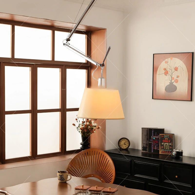 

Long pole rocker arm restaurant chandelier Bauhaus designer displaceable medieval chandelier reading lamp