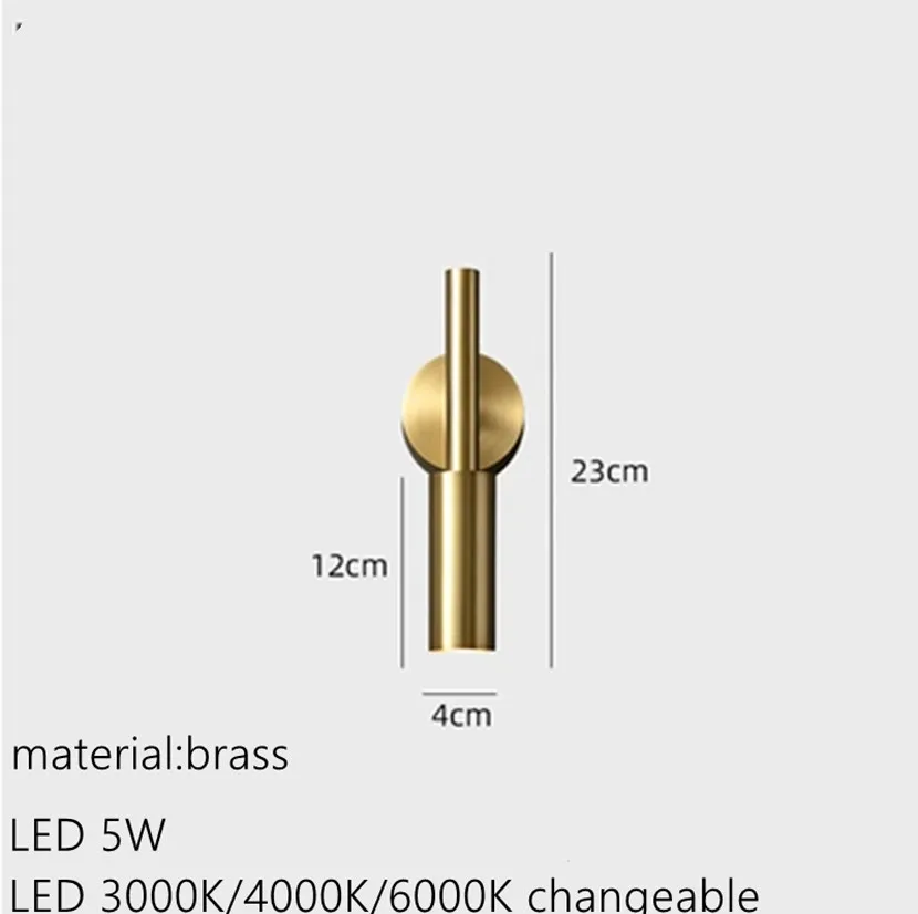 2023 New Copper Brass Gold Black Good Quality Simple Reading Wall Light LED Hotel Apartment Home Warm Wall Lamps