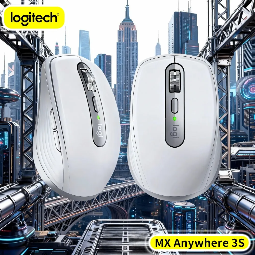Logitech MX Anywhere 3S Wireless Mouse - 8000 DPI, Hyper-Scroll, Silent Click, Multi-OS Compatibility For Dorm Office