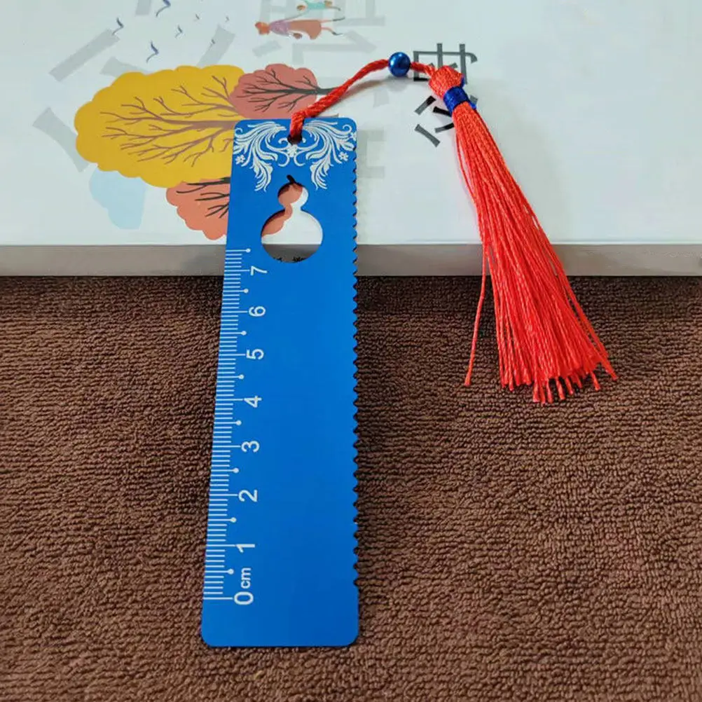 

3Pcs Metal Bookmark Ruler Combo Hollow Gourd Pattern Tassel Decor Book Marks for Reading Women Men Teachers Book Lovers