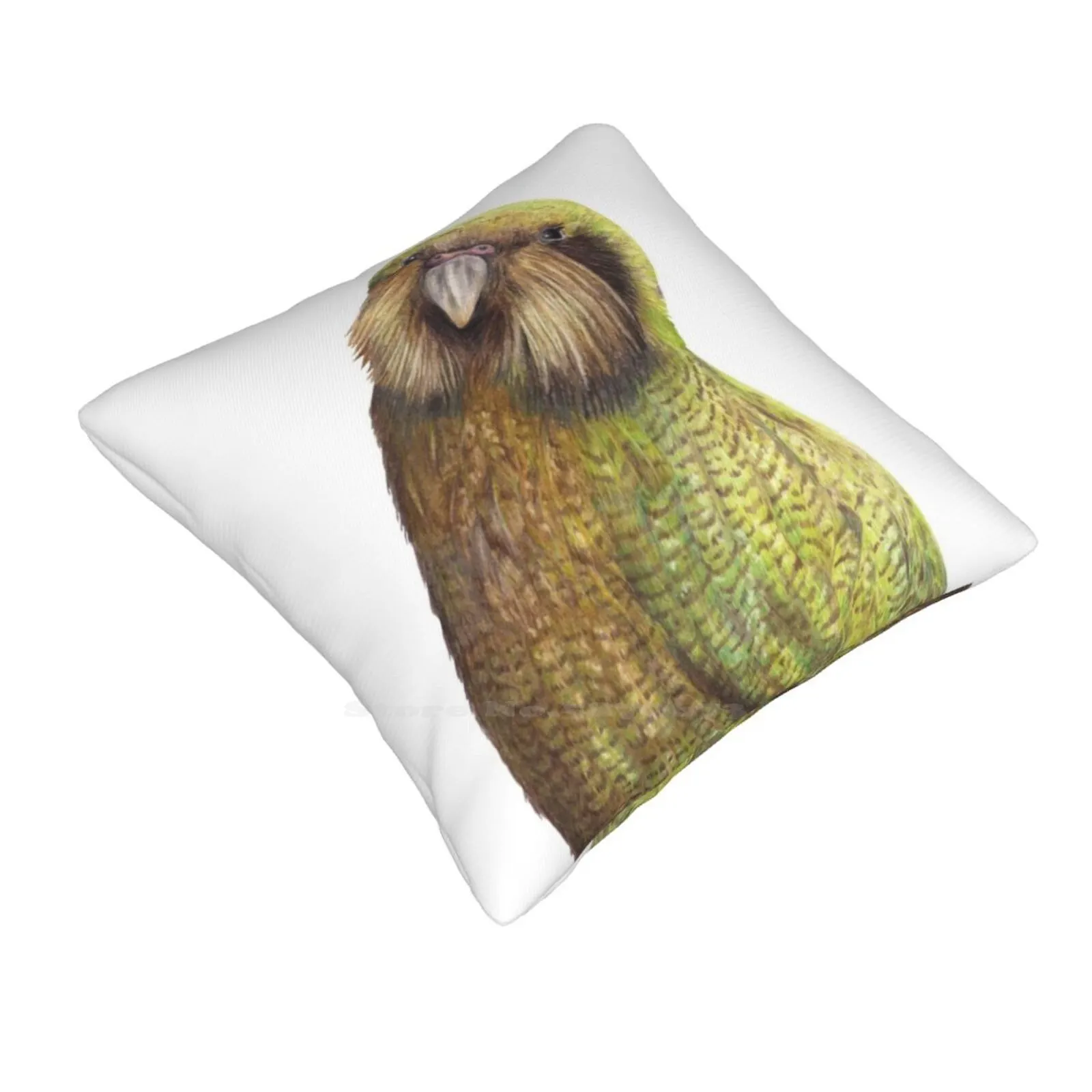 Kakapo-New Zealand Bird Throw Cushion Pillow Cover Nz New Zealand Bird Kiwi Green Bird Kakapos Queenstown New Zealand Souvenir