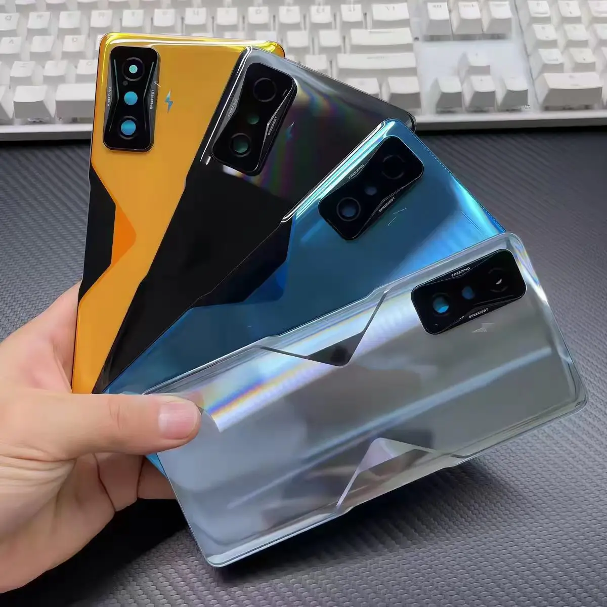 K50Game Rear Housing For Xiaomi Redmi K50 Gaming Battery Back Cover Glass Case Replace Repair Spare Parts + Camera Lens