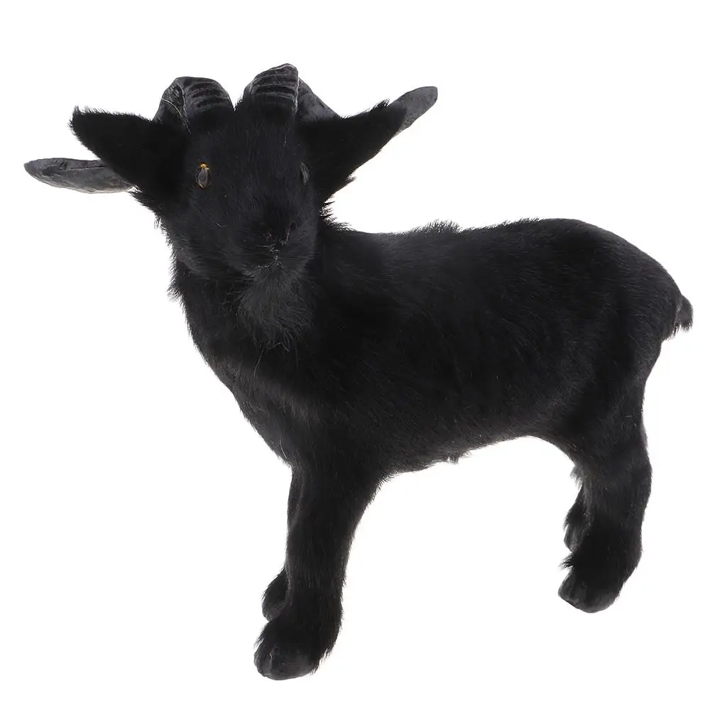 Simulation Animal Model Goat Plush Toy Mini Decor for Home Christmas Party Kids Gift