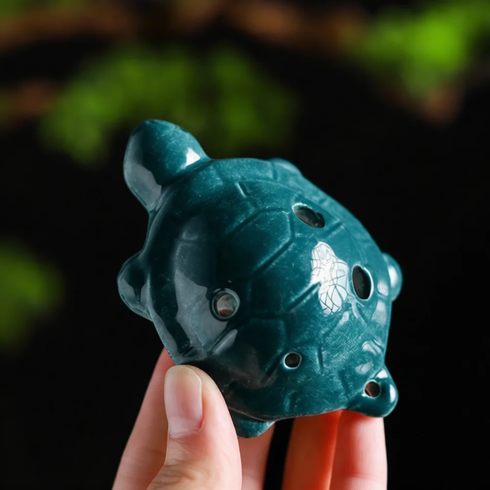 Ocarina Ceramic - 6-Loch-Schildkröten-Keramik-Ocarina-Flöte in Alto-C, Musikinstrument für Lernende,