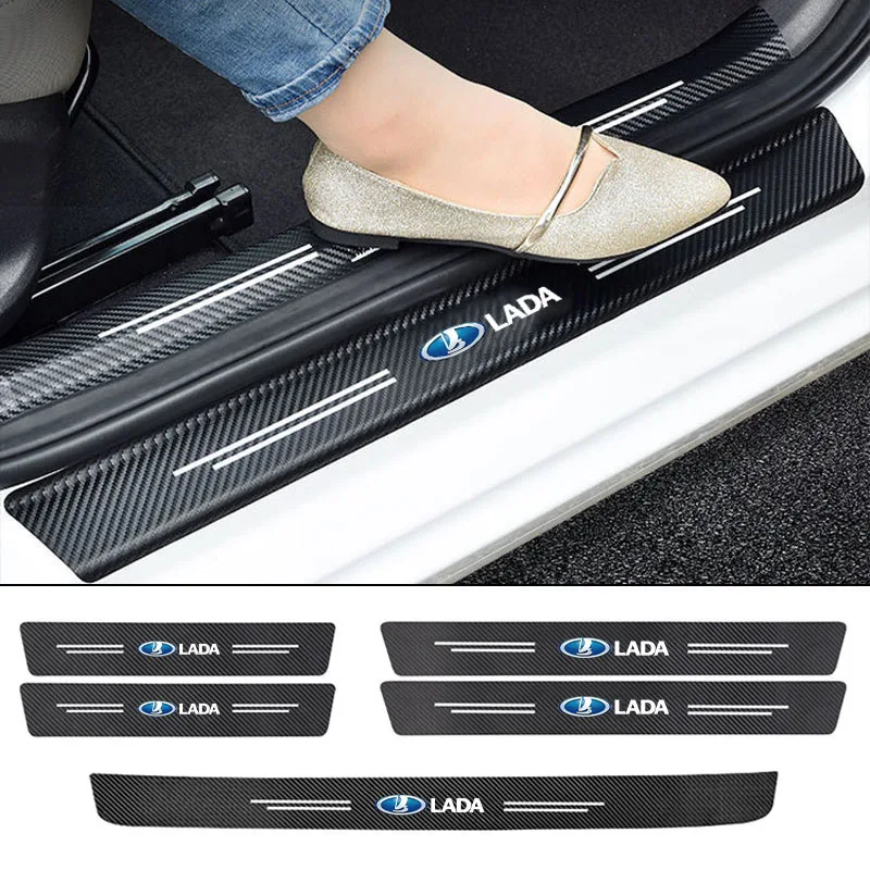 Car Sill pedal Rear Bumper Protection Stickers for lada vesta granta kalina priora Niva Samara Vesta Largus Xray car Accessories