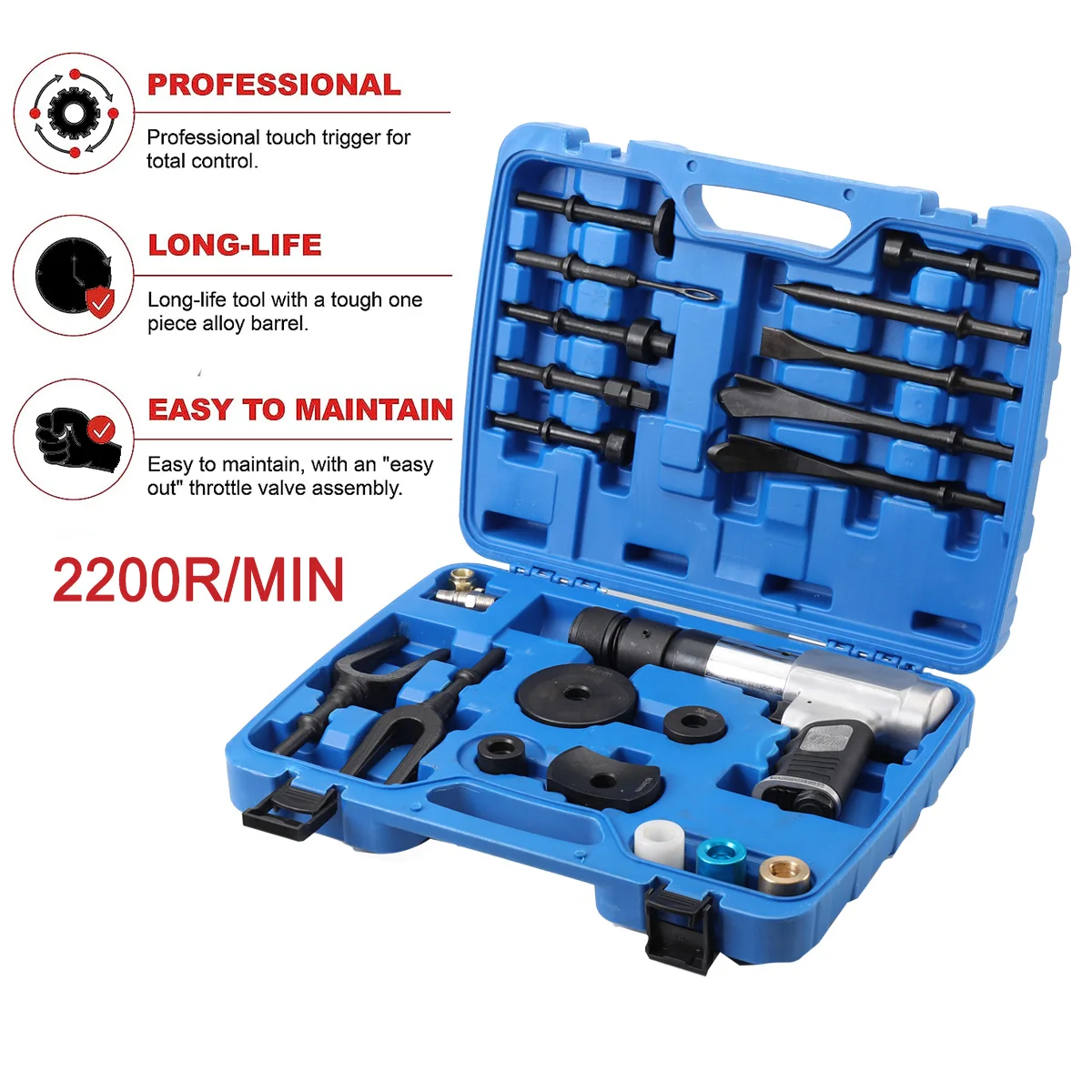 Imagem -02 - Ball Joint Desmontagem Martelo Air Hammer Tool Grupo Kit Martelo Pneumático para Veículos Motorizados e Carros de Oficina 16 Pcs