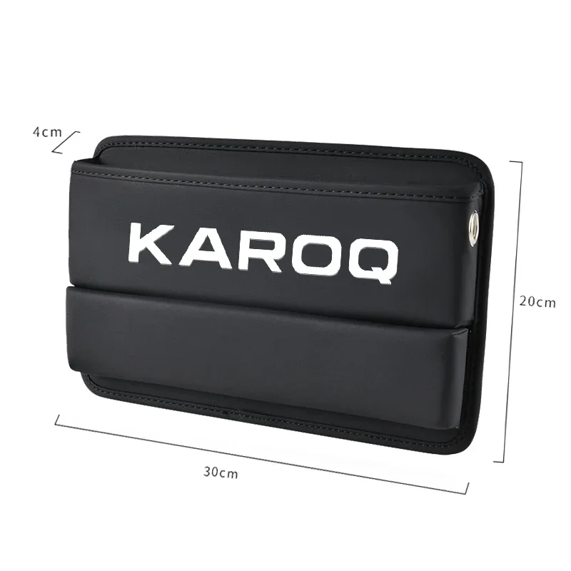 For SKODA KAROQ 2018 2019 2023 Car Seat Gap Crevice Organizer Leather Storage Box Car Accessories