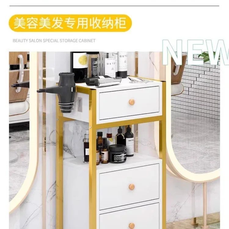 خزانة صالون Morandi خزانة بيضاء بسيطة أثاث صالونات التجميل سبا أجهزة الطاولة المساعدة Muebles De Manicurista #6