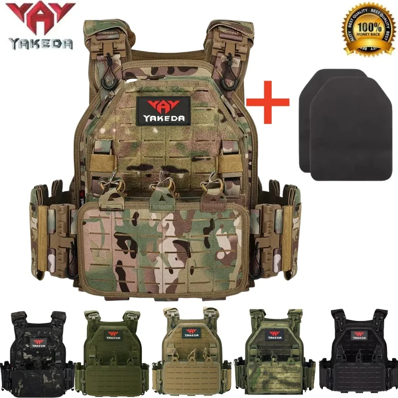 

YAKEDA Tactical Vest 6094 Fast detachable light laser cut outdoor hunting black gear carry vest of high quality
