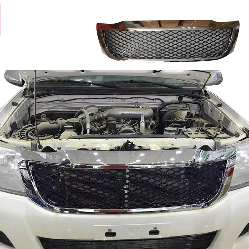 

Pop For Hilux Front Grill For Hilux Vigo 2012 2013 2014 Modified Grille Cover Front Racing Grille Grills Front Bumper Trims Cove