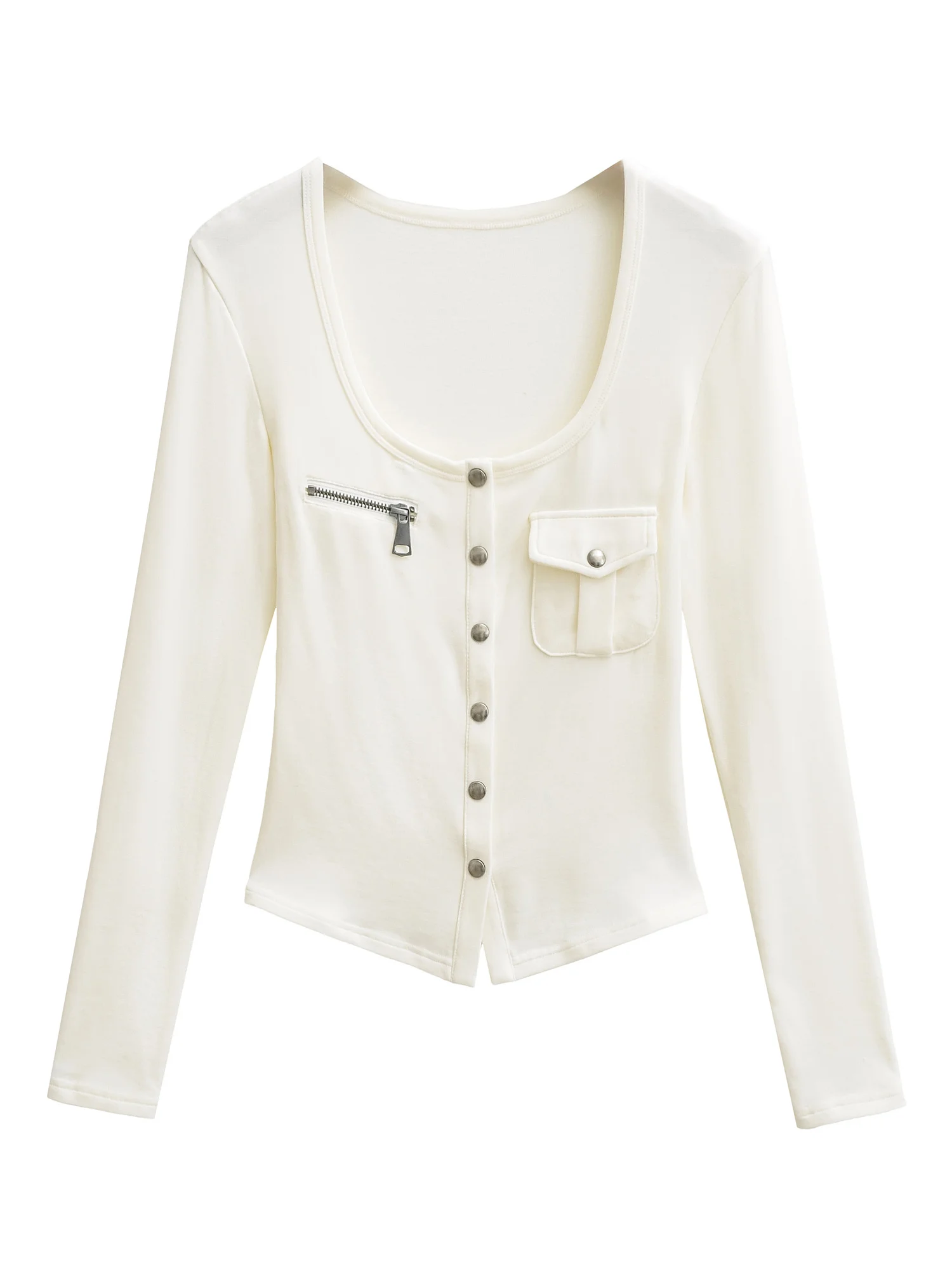 الرجعية الأمريكية سليم صالح طويل Sve تي شيرت المرأة ey U-Ne زر التخسيس الراقية قاعدة irt Faionable oulder-Length #5