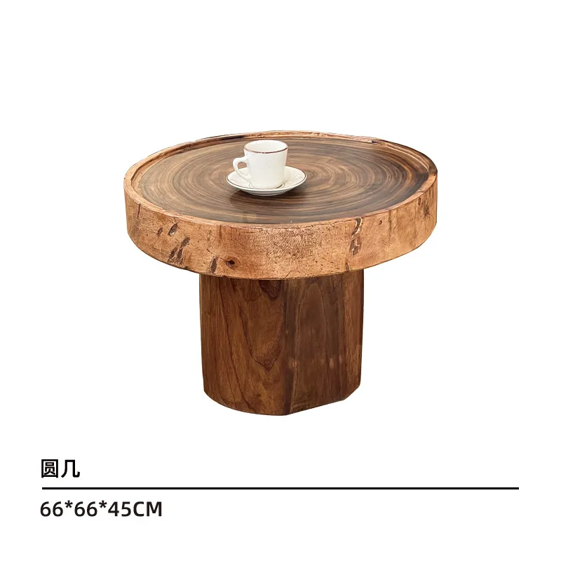 Solid wood coffee table combination table living room sofa round edge bed and breakfast furniture