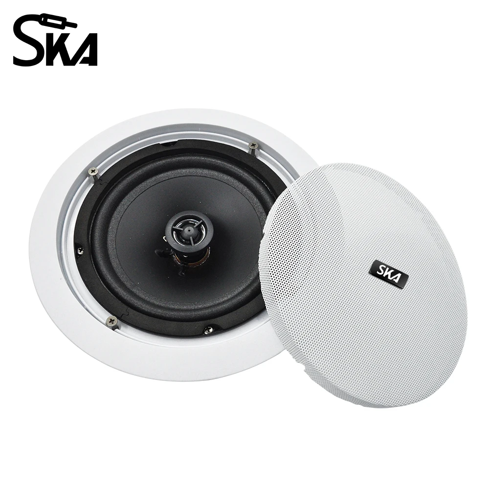 8 Inch 40W PA Ceiling Speaker Home Sound System 70V/100V Coaxial Flush Mount Music Broadcast Loudspeaker for Supermarket Hotel
