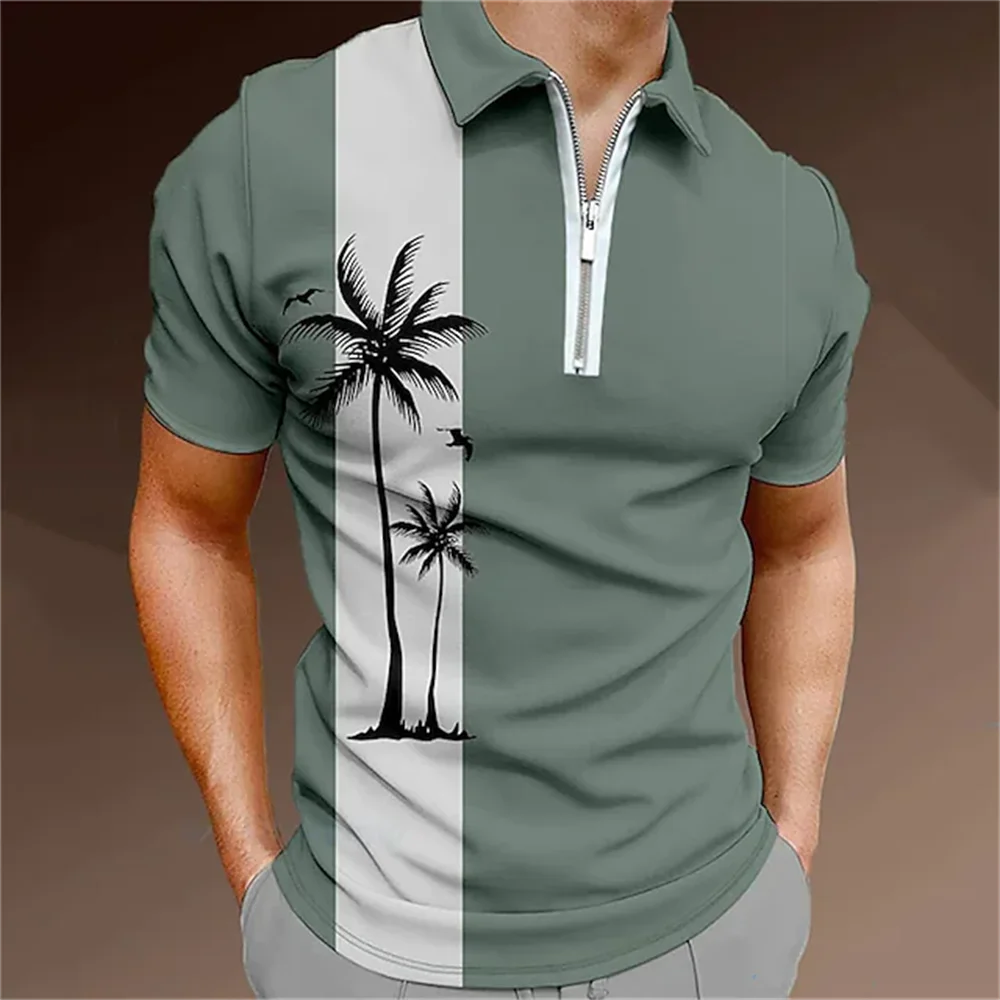 Mens Fashion Quarter Zip - T-shirt à manches courtes pour hommes,