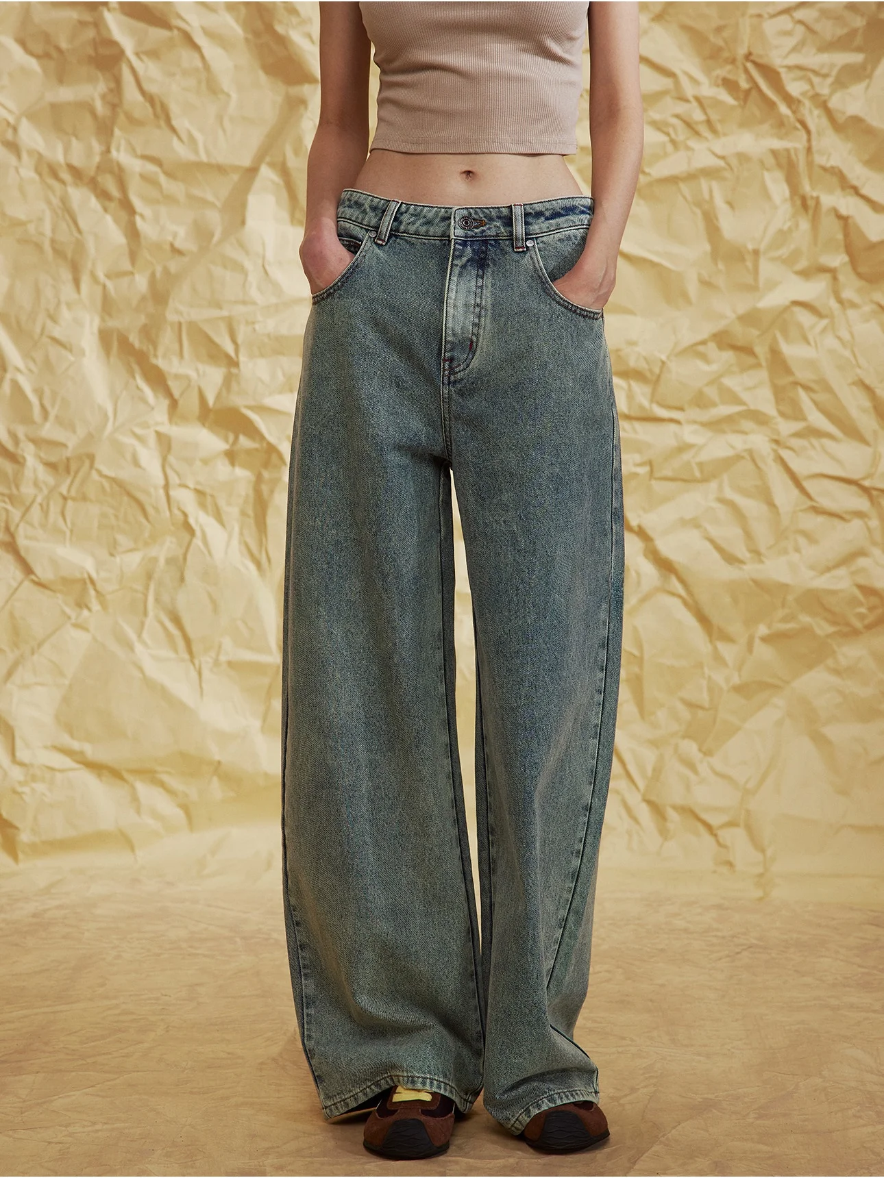 

Хлопковые джинсы прямого кроя в винтажном стиле, коллекция Winter Collection, удобные, дышащие, женские повседневные джинсы