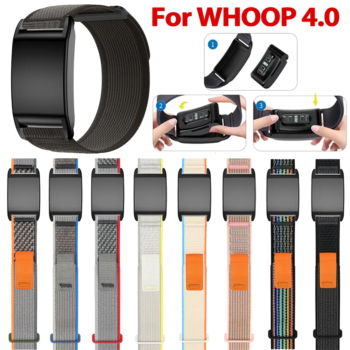 

Нейлоновый ремешок для смарт-часов WHOOP 4,0, защитный слот для карт, сменный эластичный ремешок с пряжкой, ремешок для часов