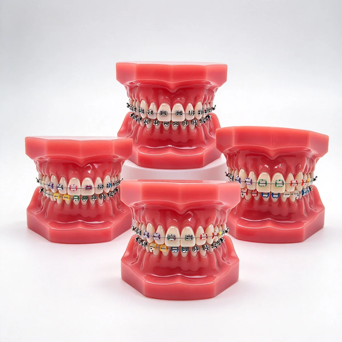 Dental Models Dentistry Orthodontic Model With Retainer Dentist Standard Model With Different Brackets For Patient Education