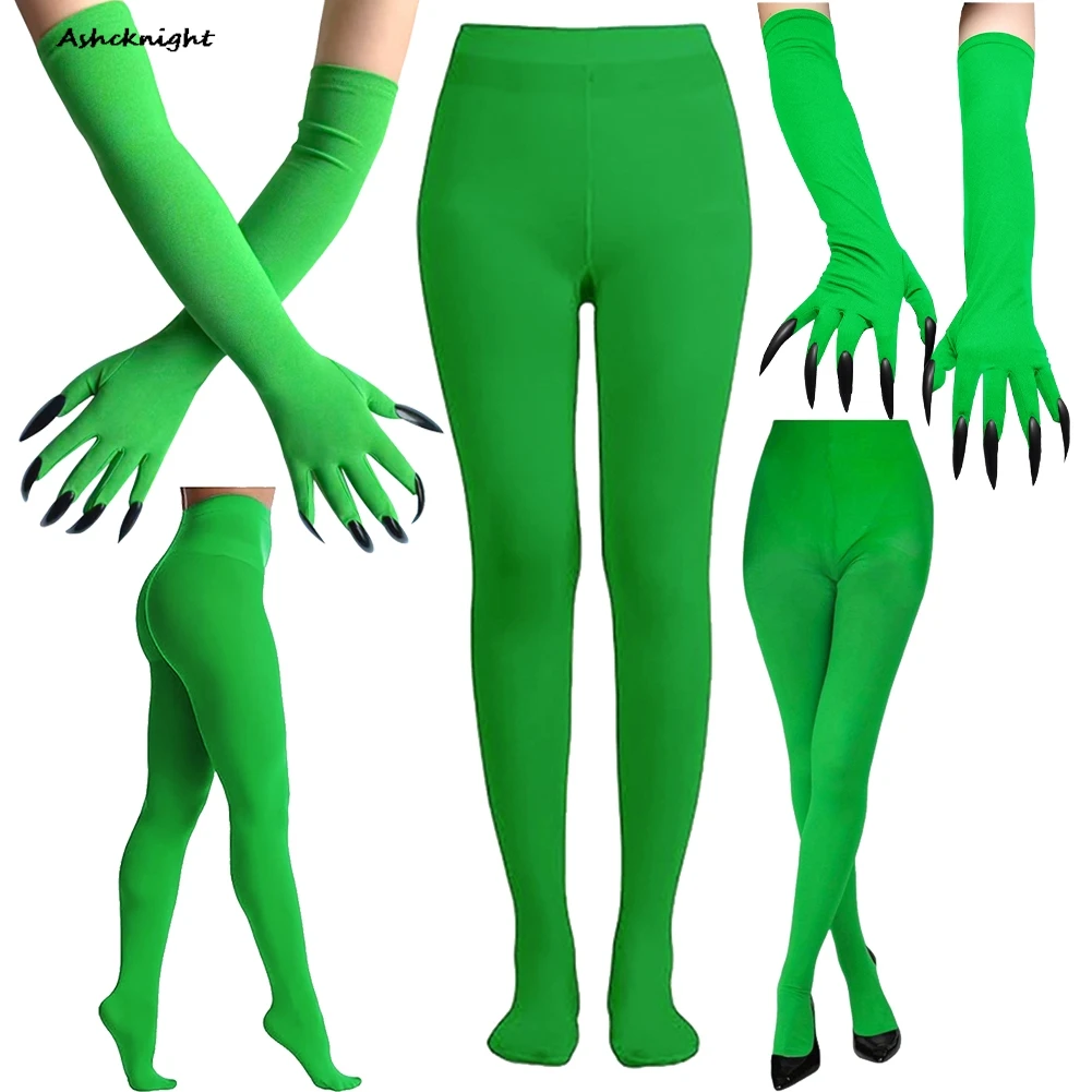 

Фильм 2024 года ‎ Wicked Косплей Эльфаба зеленые чулки перчатки аксессуары костюм наряд вечерние маскировка реквизит Хэллоуин ролевая игра