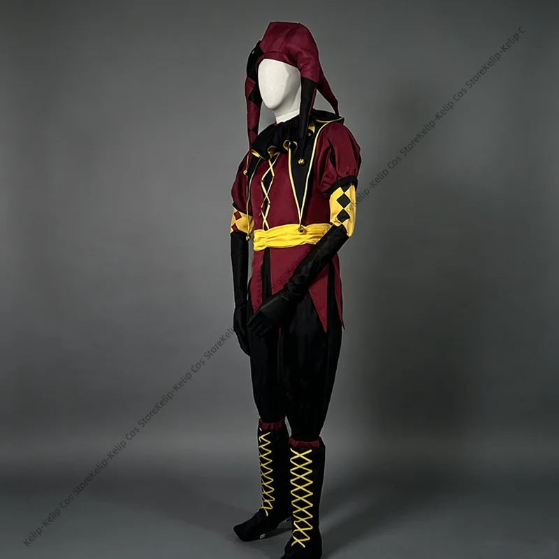 Freak Pierrot Cospla Costumes joker Vintage Pierrot Dark Circus Freak Show Costume  Gothic Sad Clown Outfit with Ruffle Collar - view 3