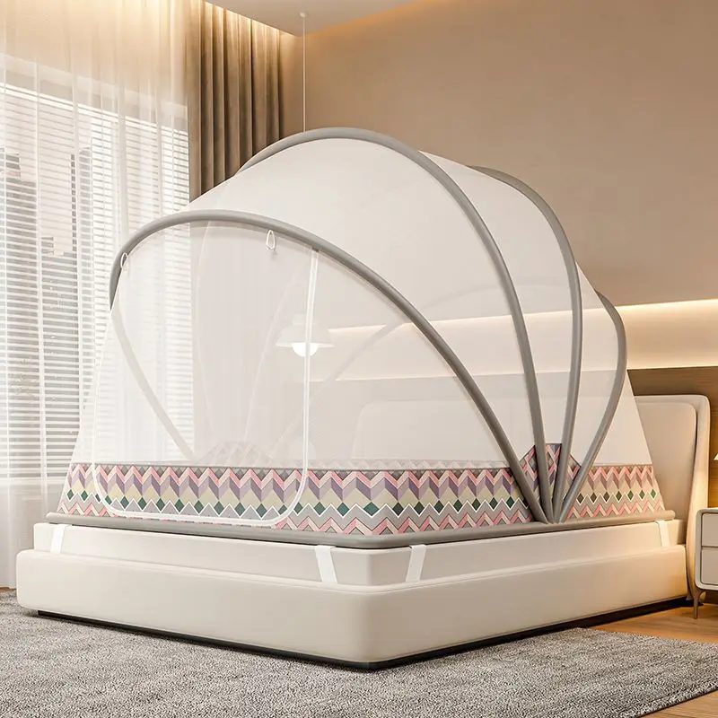 Foldable Mosquito Net Pop-Up Bed Canopy Portable Instant Setup No Installation Bedroom Home Furniture for Travel Indoor Use