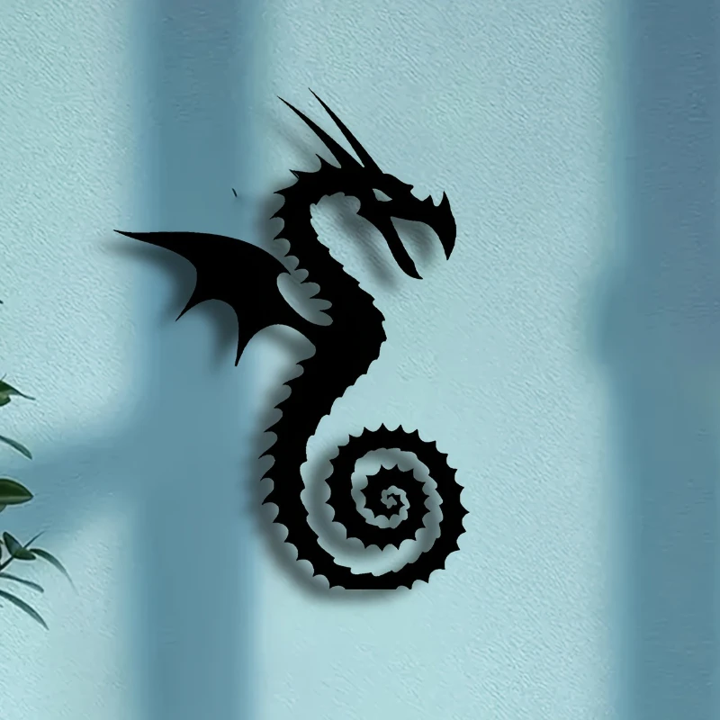 Black Seahorse Metal Wall Decoration Iron Art Hollow Silhouette Pendant Living Room Bedroom Home Decoration Crafts