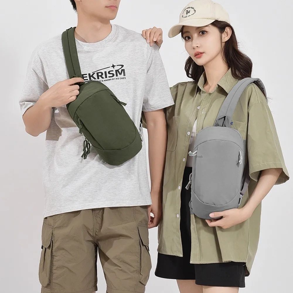 

Casual Men's Chest Bag Large Capacity Commuting Nylon Sling Shoulder Bag Waterproof Adjustable Strap Male Crossbody Bag