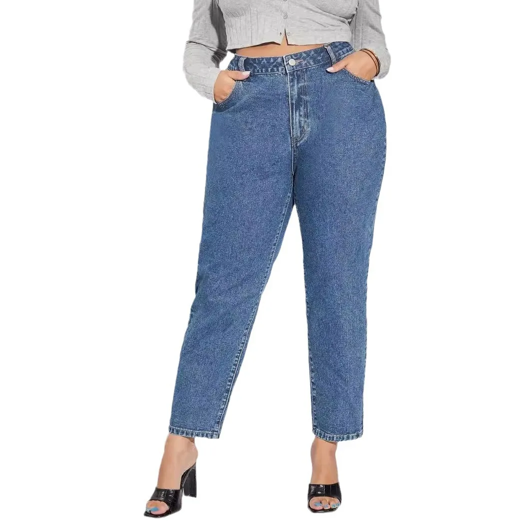 

Plus Size Jeans for Women Stretchy High Waisted Jeans Loose Boyfriend Jean Tall Length Denim Jean for Mom Autumn Denim Pants